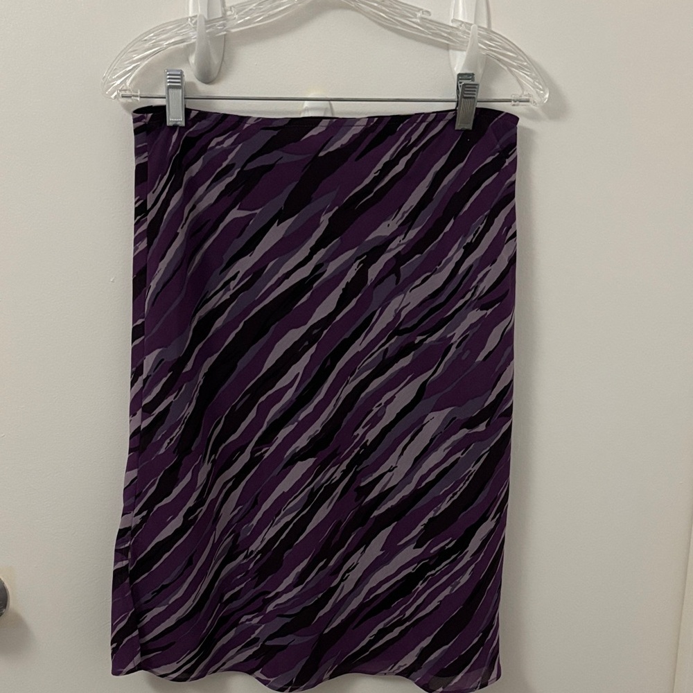 New York & Company Purple Zebra Pencil Skirt